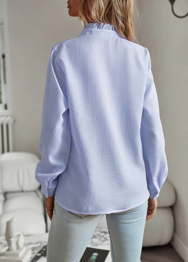 AURO | Ruffle Long Sleeve Shirt